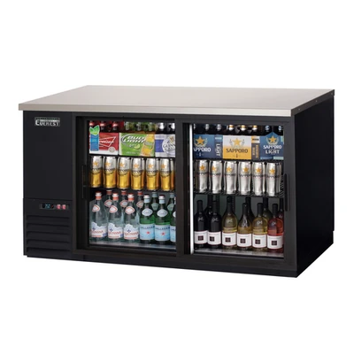 Everest Refrigeration EBB69G-SD 68"W Two-Section Glass Door Back Bar Refrigerator