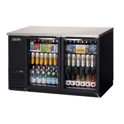 Everest Refrigeration EBB59G-24 57.75"W Two-Section Glass Door Back Bar Refrigerator