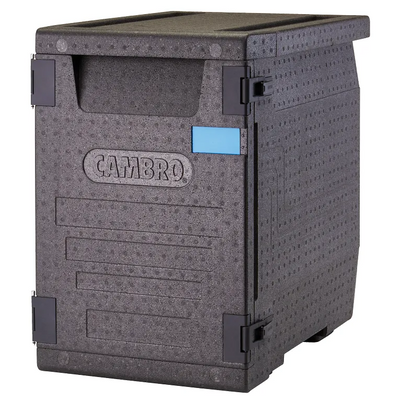 Cambro EPP400110 90.9 Qt. Cam GoBox® Black Front Loading EPP Insulated Food Pan Carrier