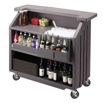 Cambro BAR540191 54" Cambar Granite Gray Portable Bar with Removable 5-Bottle Speed Rail