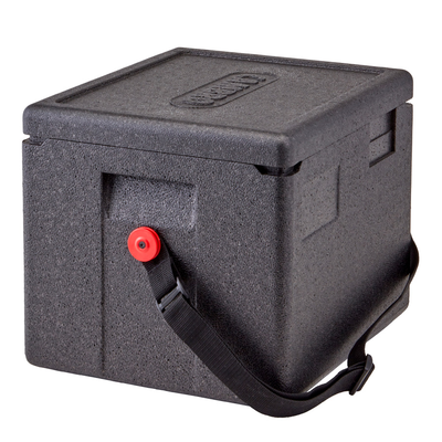 Cambro EPP280WSTSW110 23.6 Qt. Black Polypropylene Top Load Cam GoBox Insulated Food Pan Carrier