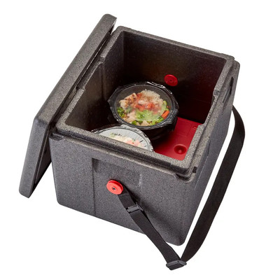 Cambro EPP280WSTSW110 23.6 Qt. Black Polypropylene Top Load Cam GoBox Insulated Food Pan Carrier