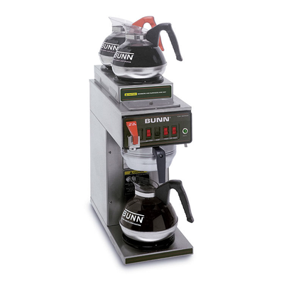 Bunn 12950.0217 3.9 Gallon 3 Warmers CWTF15-3 Stainless Steel Funnel Coffee Brewer - 120 Volts
