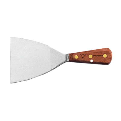 Dexter 50801 7.5" x 4" High Carbon Steel Griddle Scraper With Wood Handle
