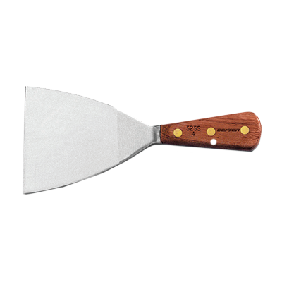 Dexter 50801 7.5" x 4" High Carbon Steel Griddle Scraper With Wood Handle