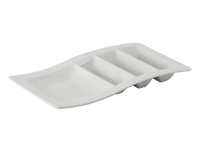 Tuxton GZP-800 14-5/8" x 8-5/8" x 1-5/8"H Taco Plate (6 Each Per Case)