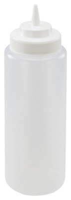 Winco PSW-32 32 oz Clear Plastic Squeeze Bottle (6 Each Per Pack)