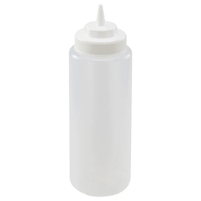 Winco PSW-32 32 oz Clear Plastic Squeeze Bottle (6 Each Per Pack)