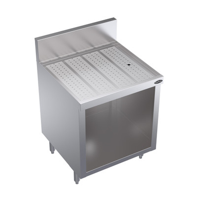 Krowne KR24-S24 Royal Series Stainless Steel 24"x24" Underbar Workboard with Open Cabinet Base