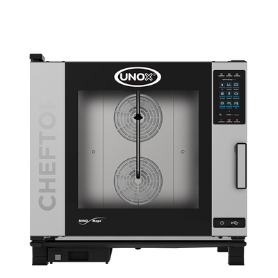 Unox XAVC-06FS-HPR 12 Hotel Size Pan Right-to-Left Door Opening Electric ChefTop MIND.Maps Plus Combi Oven - 440-480 Volts