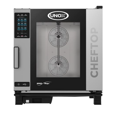Unox XAVC-06FS-GPL-LP 12 Hotel Size Pan Left-to-Right Door Opening Liquid Propane ChefTop MIND.Maps Plus Combi Oven - 82,000 BTU
