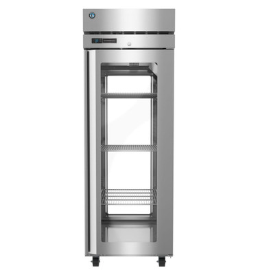 Hoshizaki PT1A-FGE-FGE Steelheart Series 27.5" W Stainless Steel One-Section Full Height Right Hinged Glass Door Pass-Thru Refrigerator - 115 Volts