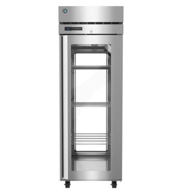 Hoshizaki PT1A-FGE-FGE Steelheart Series 27.5" W Stainless Steel One-Section Full Height Right Hinged Glass Door Pass-Thru Refrigerator - 115 Volts