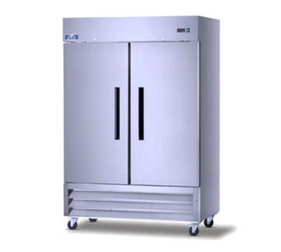 Arctic Air AR49 54" W Aluminum Interior Two-Section Solid Door Reach-In Refrigerator