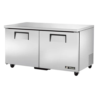 True TUC-60-HC 60.38"W Two-Section Stainless Steel Door Reach-In Refrigerator