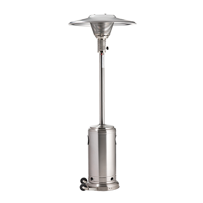 Crown Verity CV-2650-SS 18-1/4" Base x 37-1/2" Reflector Dia. x 90" H Portable Propane Stainless Steel Construction with Wheel Kit Included Patio Heater