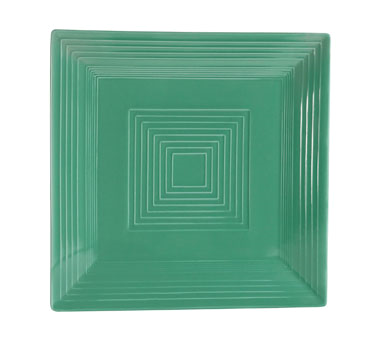 CAC China TG-SQ16-G Green Porcelain Square Tango Plate (1 Dozen)