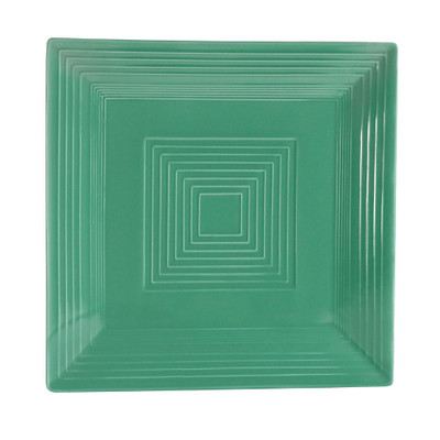 CAC China TG-SQ16-G Green Porcelain Square Tango Plate (1 Dozen)