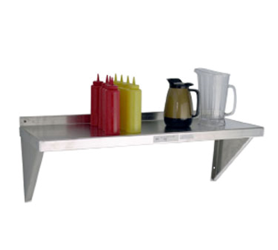 New Age 1127A Shelf Wall-Mounted Solid 60&quot;W Bracket Mounted Solid 12 Gauge Aluminum Construction