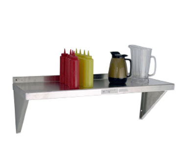 New Age 1127A 60"W 12 Gauge Aluminum Wall-Mounted Solid Shelf