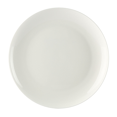 CAC China MAJ-21C 12.5&quot; Dia. White Bone China Round Majesty Plate (1 Dozen)