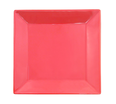 CAC China KC-21-R Red Ceramic Square Color Arts Plate (1 Dozen)