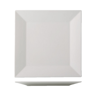 CAC China NGA-5 Bone White Porcelain Square Niagara Plate (4 Dozen Per Case)