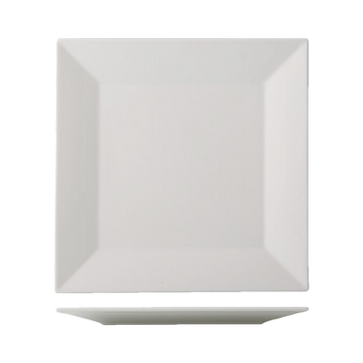 CAC China NGA-5 Bone White Porcelain Square Niagara Plate (4 Dozen Per Case)