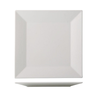 CAC China NGA-5 Bone White Porcelain Square Niagara Plate (4 Dozen Per Case)