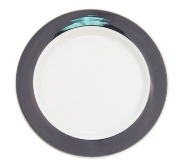 CAC China R-7-BLK 7.25" Dia. Black Ceramic Round Rainbow Plate (3 Dozen Per Case)