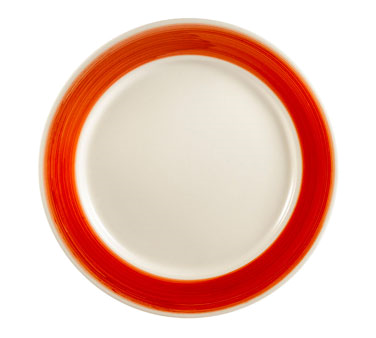CAC China R-8-R 9" Dia. Red Ceramic Round Rainbow Plate (2 Dozen Per Case)
