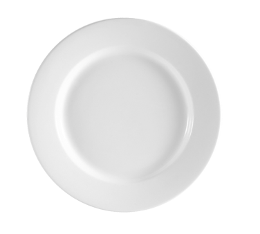 CAC China RCN-6 6.25" Dia. Super White Porcelain Round Clinton Plate (3 Dozen Per Case)