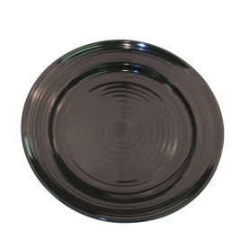 CAC China TG-7-BLK 7.5" Dia. Black Porcelain Round Tango Plate (3 Dozen Per Case)