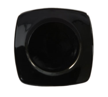 CAC China R-SQ21-BLK Black Ceramic Square Clinton Plate (1 Dozen)