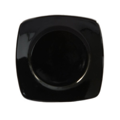 CAC China R-SQ21-BLK Black Ceramic Square Clinton Plate (1 Dozen)