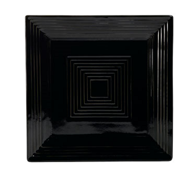 CAC China TG-SQ8-BLK Black Porcelain Square Tango Plate (2 Dozen Per Case)