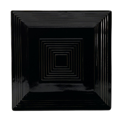 CAC China TG-SQ8-BLK Black Porcelain Square Tango Plate (2 Dozen Per Case)