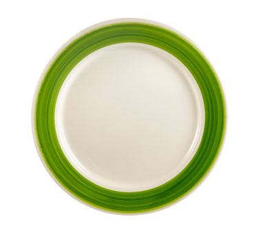 CAC China R-16-G 10.5" Dia. Green Ceramic Round Rainbow Plate (1 Dozen)