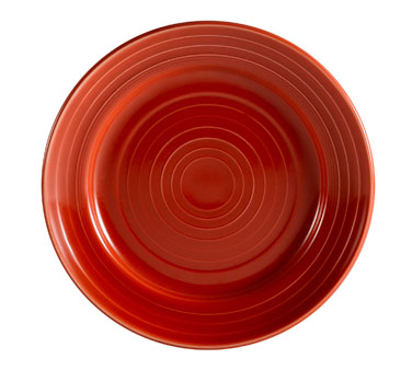 CAC China TG-7-R 7.5" Dia. Red Porcelain Round Tango Plate (3 Dozen Per Case)