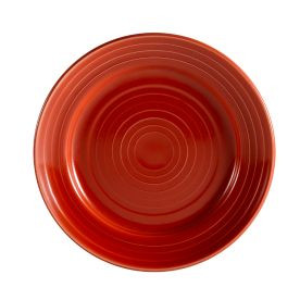 CAC China TG-7-R 7.5" Dia. Red Porcelain Round Tango Plate (3 Dozen Per Case)