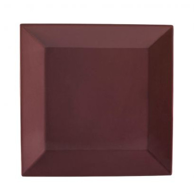 CAC China KC-16-PLM Plum Ceramic Square Color Arts Plate (1 Dozen)
