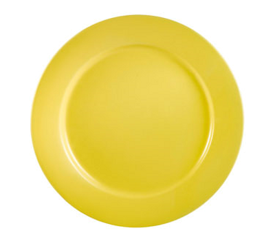 CAC China LV-8-Y 9" Dia. Yellow Ceramic Round Las Vegas Plate (2 Dozen Per Case)