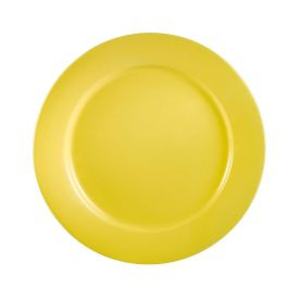 CAC China LV-8-Y 9" Dia. Yellow Ceramic Round Las Vegas Plate (2 Dozen Per Case)