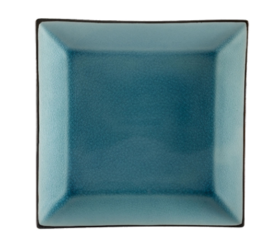 CAC China 6-S21-BLU Lake Blue Ceramic Square Japanese Style Plate (1 Dozen)