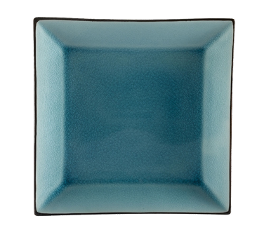 CAC China 6-S21-BLU Lake Blue Ceramic Square Japanese Style Plate (1 Dozen)