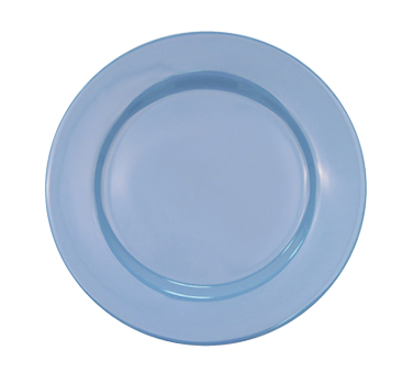 CAC China LV-9-LBU 9.75" Dia. Light Blue Ceramic Round Las Vegas Plate (2 Dozen Per Case)