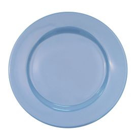 CAC China LV-9-LBU 9.75" Dia. Light Blue Ceramic Round Las Vegas Plate (2 Dozen Per Case)