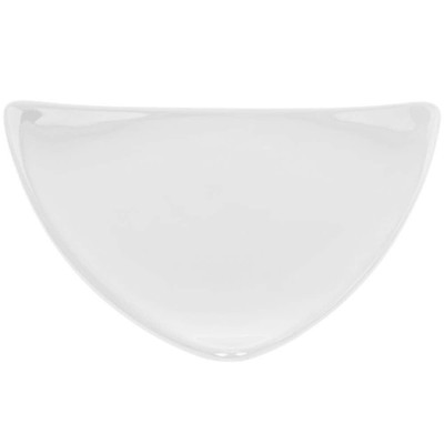 CAC China TRG-16 Super White Porcelain Ceramic Triangular Festiware Plate (1 Dozen)