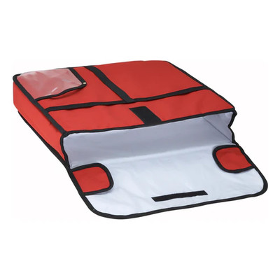 Winco BGPZ-20 20" x 20" x 5"H Red Pizza Delivery Bag