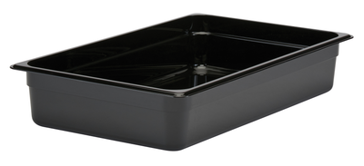 Cambro 14CW110 Camwear Full Size Black Food Pan 4&quot; Deep - 6/Case